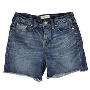 Madewell Women's High Rise Denim Cut Off Shorts Blue Size 27 Casual Button Fly